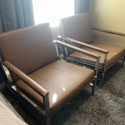 Modern Guest Leather Chairs Set For Sale Like New