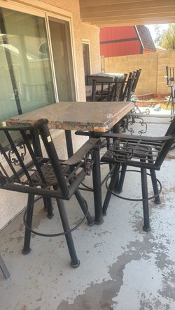 Granite patio table w/ chairs