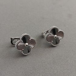 CVA Stud Earrings White Gold Plated Unisex 