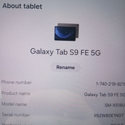 Galaxy Tab S9 Fe (Verizon) Wifi And Calling 128gb