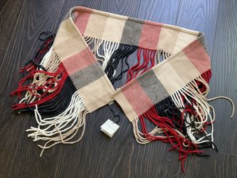 BURBERRY SCARF 100% AUTHENTIC CASHMERE BLACK WHITE BEIGE RED NWT RETAIL $400