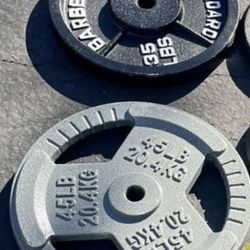 Barbell Plates 1 Inch. $1 Per Pound. Barbell $20.