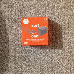 onn. Laptop Charging Kit USB C 67 Watt 6 Foot Cable 