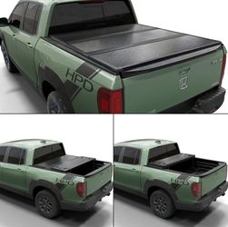 LA Zona Auto Parts 2017 to 2025 Honda Ridgeline 5 feet Tri Fold Tonneau Bed Cover Tapa Dura Cubierto para Caja