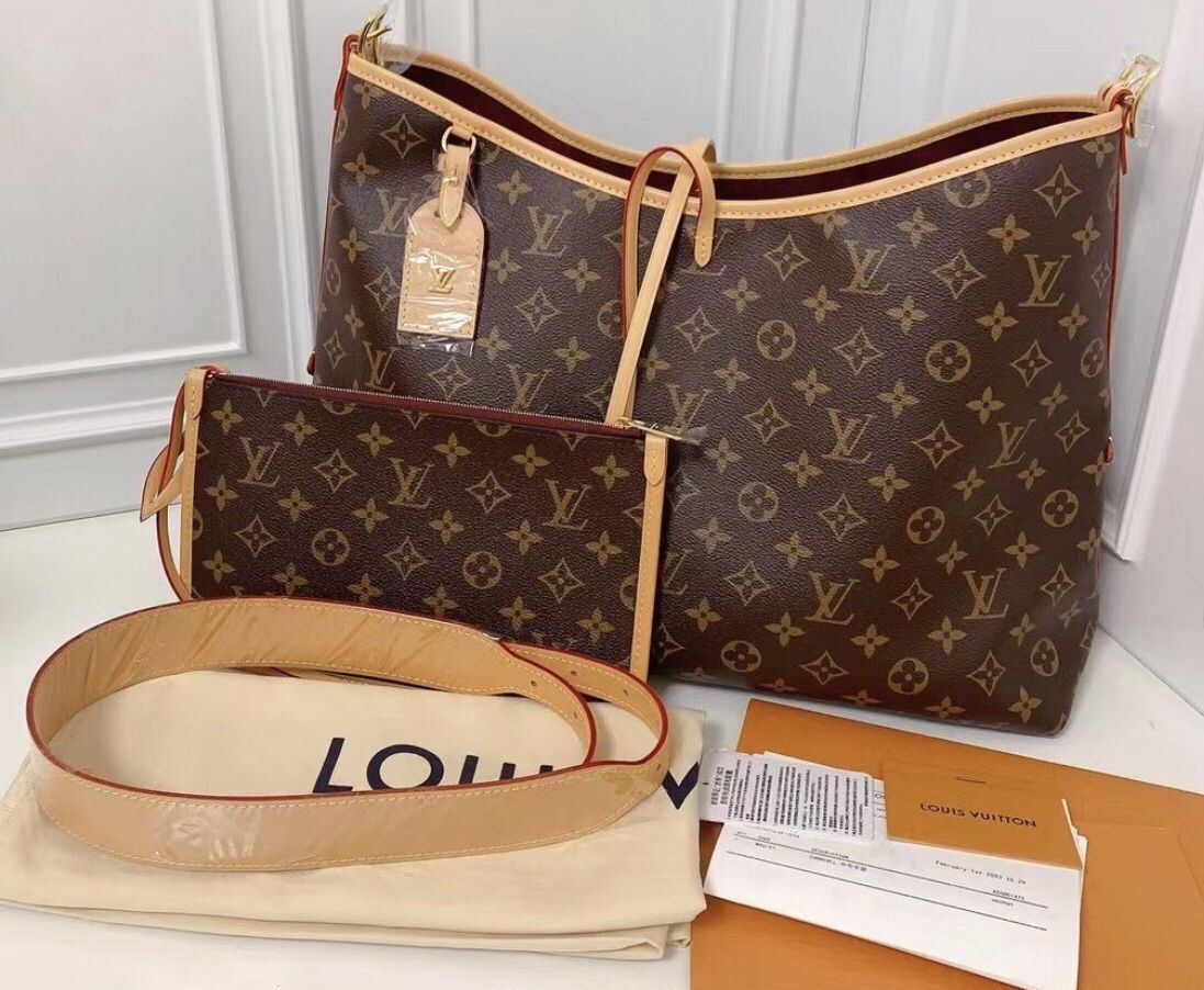 LOUIS VUITTON LV Carryall MM Classic Old Flower Coated Canvas and Cowhide (p501)68