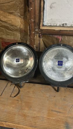 Halogen old school lights, metal metal Hella