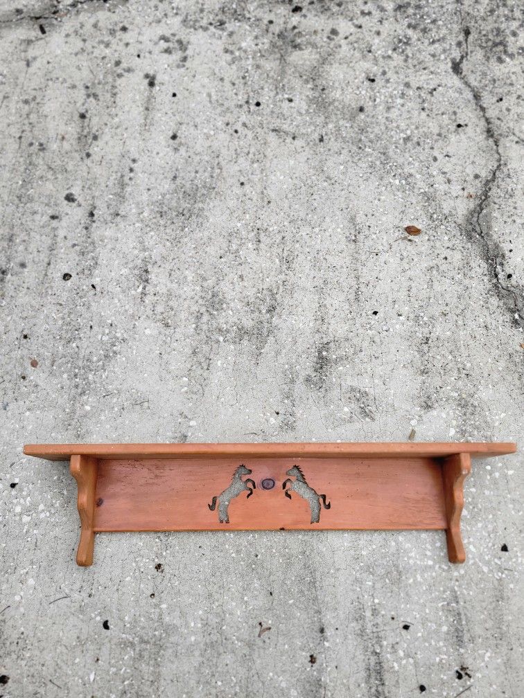 Vintage Horse Wood Shelf