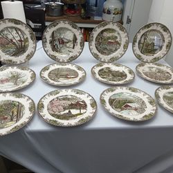 The friendly village by Johnson Bros salad plates, lot of 12