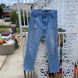 Levi 511 Distressed Acid Washed Blue Jeans