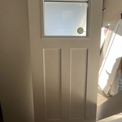 🚪 36x79 Fiberglass Craftsman Door with Frosted Glass 🚪  