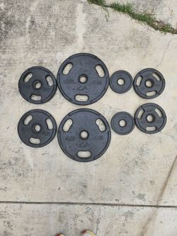 Olympic Weight plate set 2x45 2x25 2x10 2x5 lbs