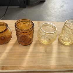 Glass Candle Holders - 24 Pcs