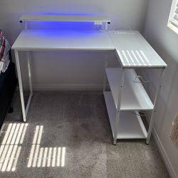 Desk with Lights And Outlet For Power