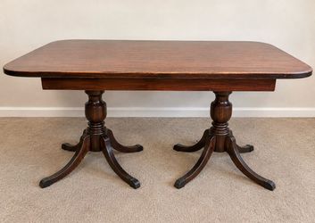 Vintage Dining Table + Leaf & 2 Chairs - Pickup Today