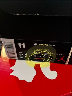 Air Jordan 1 Mid White/Black Size 11