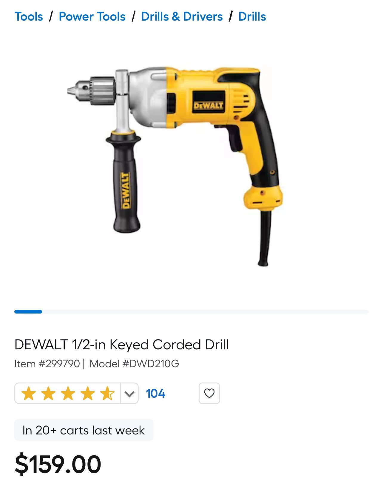 DEWALT 1/2-in Keyed Corded Drill