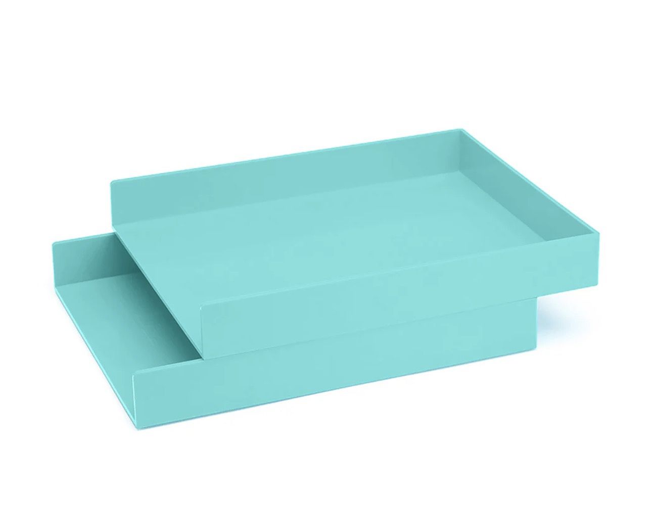 Poppin letter tray set off 2 color aqua