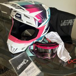 Dirt Bike Women’s Helmet W/glasses