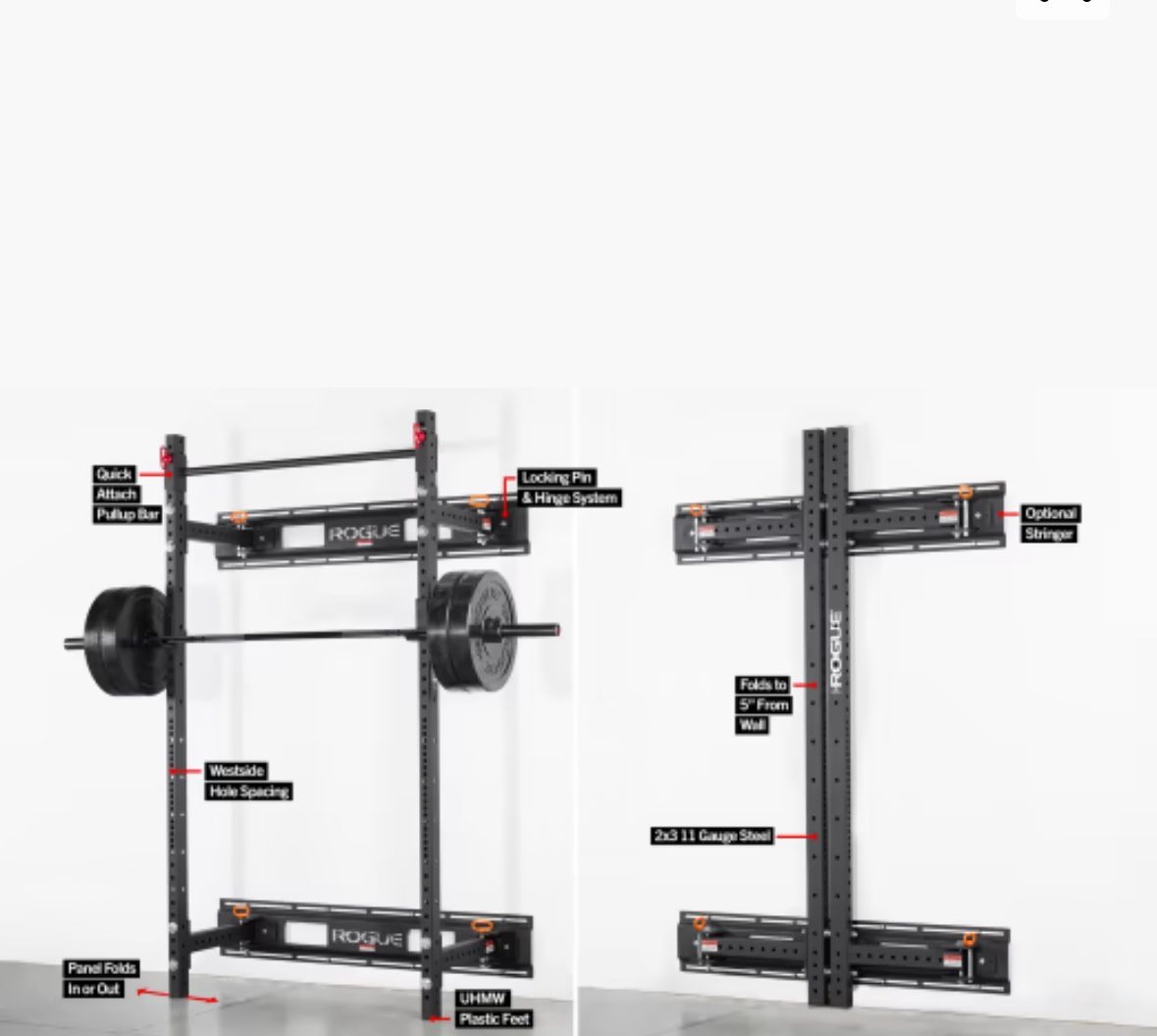 ROGUE R-3W FOLD BACK WALL MOUNT RACK