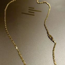 14K Solid Gold Chain, 24-Inch Length, 3.13 mm Width