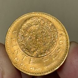 1959 Veinte Gold Pesos Mint Condition ! 