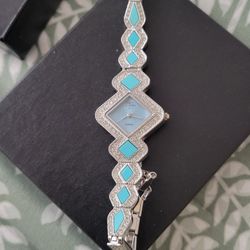 Watch Suzanne Somers Cubic Zirconia and Turquoise 