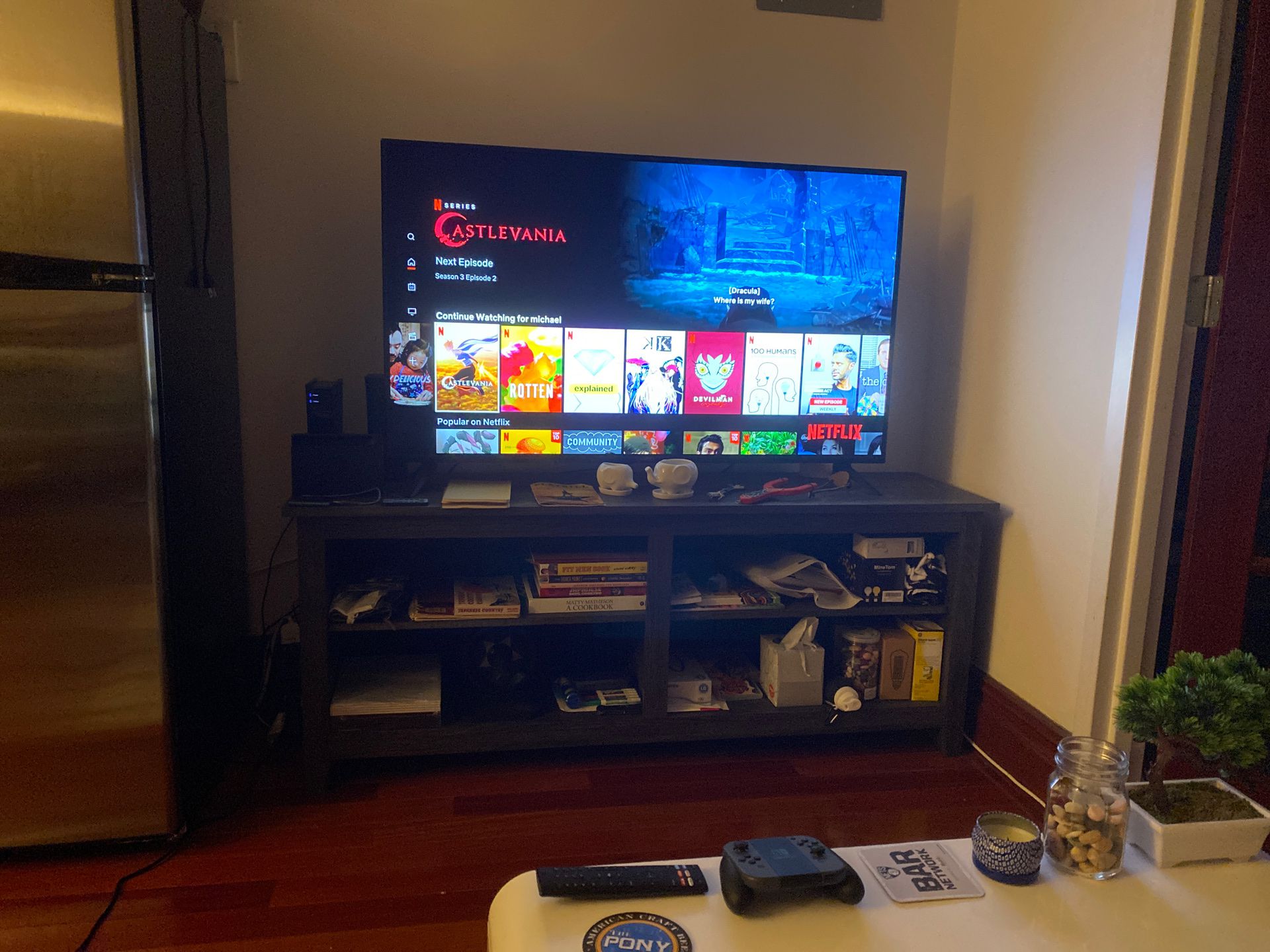MOVING MUST GO entertainment stand for tv $100 OBO