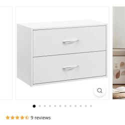 New In Box Giantex Dressers Stackable 2 Drawer Horiztonal Organizer W/Handles Dresser Tower, White