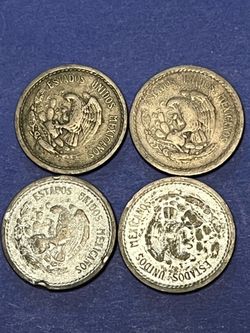 1936 and 1937 5 cinco centavo Mexican peso
