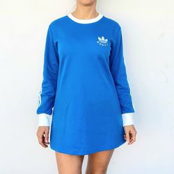 Brand New Women's Designer Blue Long Sleeve Dress