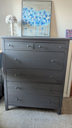 Gray wooden dresser