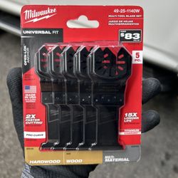 Milwaukee OPEN-LOK Variety Oscillating Blade Set w/ Japanese Hardwood Blade (5-Piece)