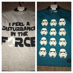 2 boys Star Wars long sleeve shirts