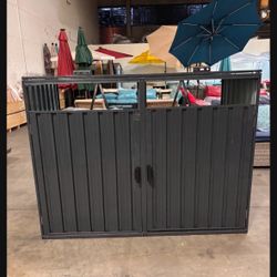 New- Assembled Waterproof Outside Trash Bin Shed With Lid, Black, (As Is)