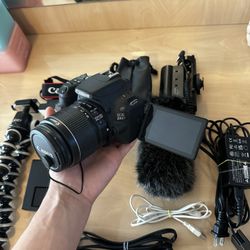 Canon EOS 200D 24.2MP Digital SLR Camera - Black with EF-S 18-55mm w/ extras 