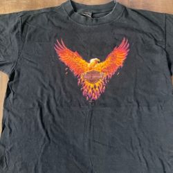 Vintage 1998 Harley-Davidson flaming eagle tshirt