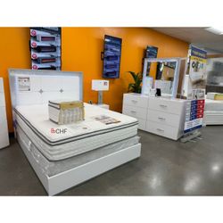 White LED  Headboard Queen / King Size Bed Frame  - Monthly Special 