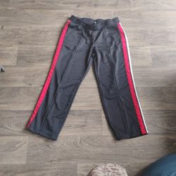 Large Wild Fable Black Sweats With Red And White Stripes