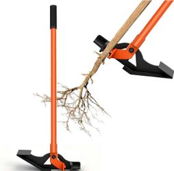43" Sapling Puller One-Piece Steel High-Leverage Root Puller Tool One-piece steel frame for 1/4-2 inch woody stems, high-leverage uproots shrubs vines