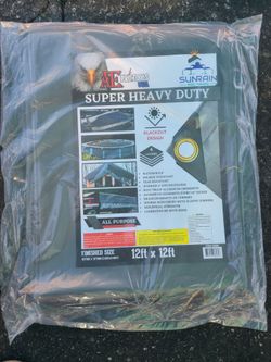 12ft × 12ft Super Heavy Duty Grey Tarp
