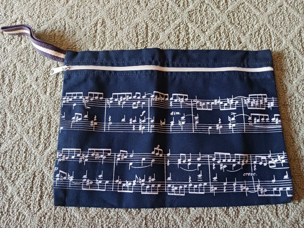 Cloth Carry Bag With Zipper = Music Decoration