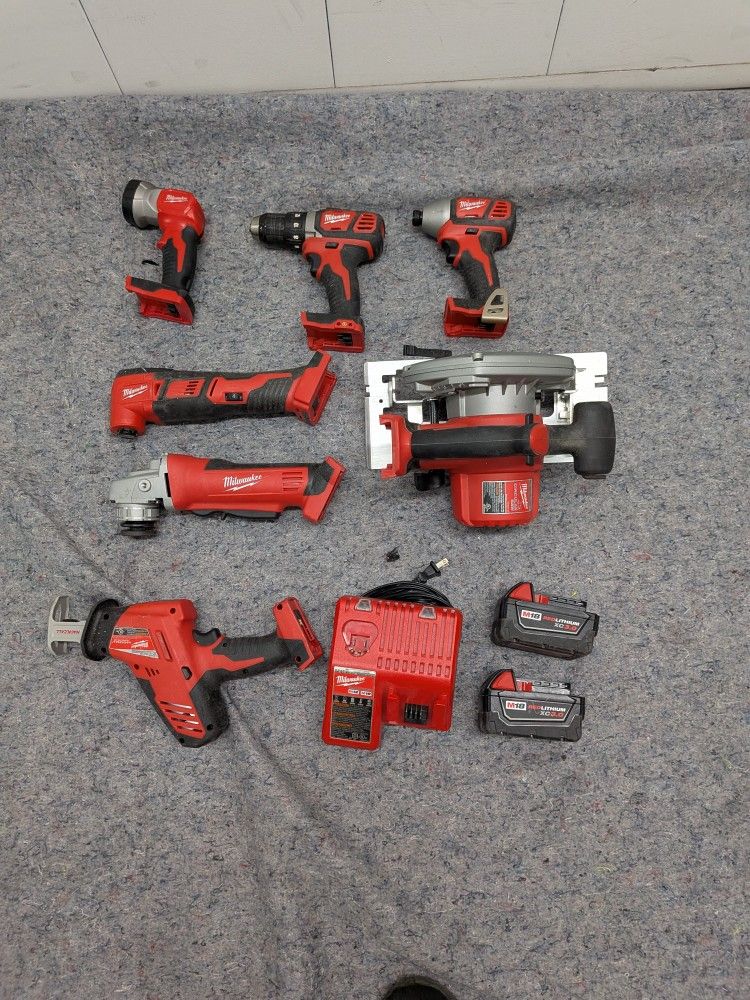 Set Of 6 Milwaukee Power Tools W/Bag