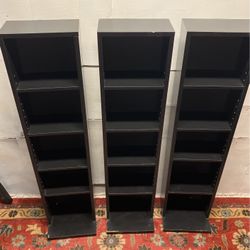 Black Adjustable 4 Shelf Multimedia Storage Towers