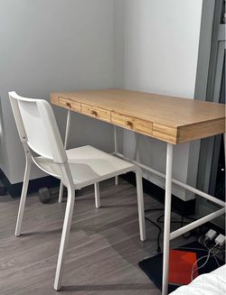 IKEA Bamboo Desk with Chair
