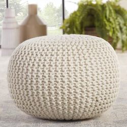 NEW Pair of Cream Ottoman Poufs