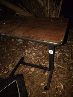 Adjustable Overbed Table with Wheels