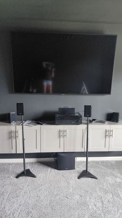 75" TV, speakers, surround system ~ Already SOLD waiting to give rating