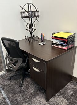 Office Desk With Hanging File & Executive Adjustable Chair