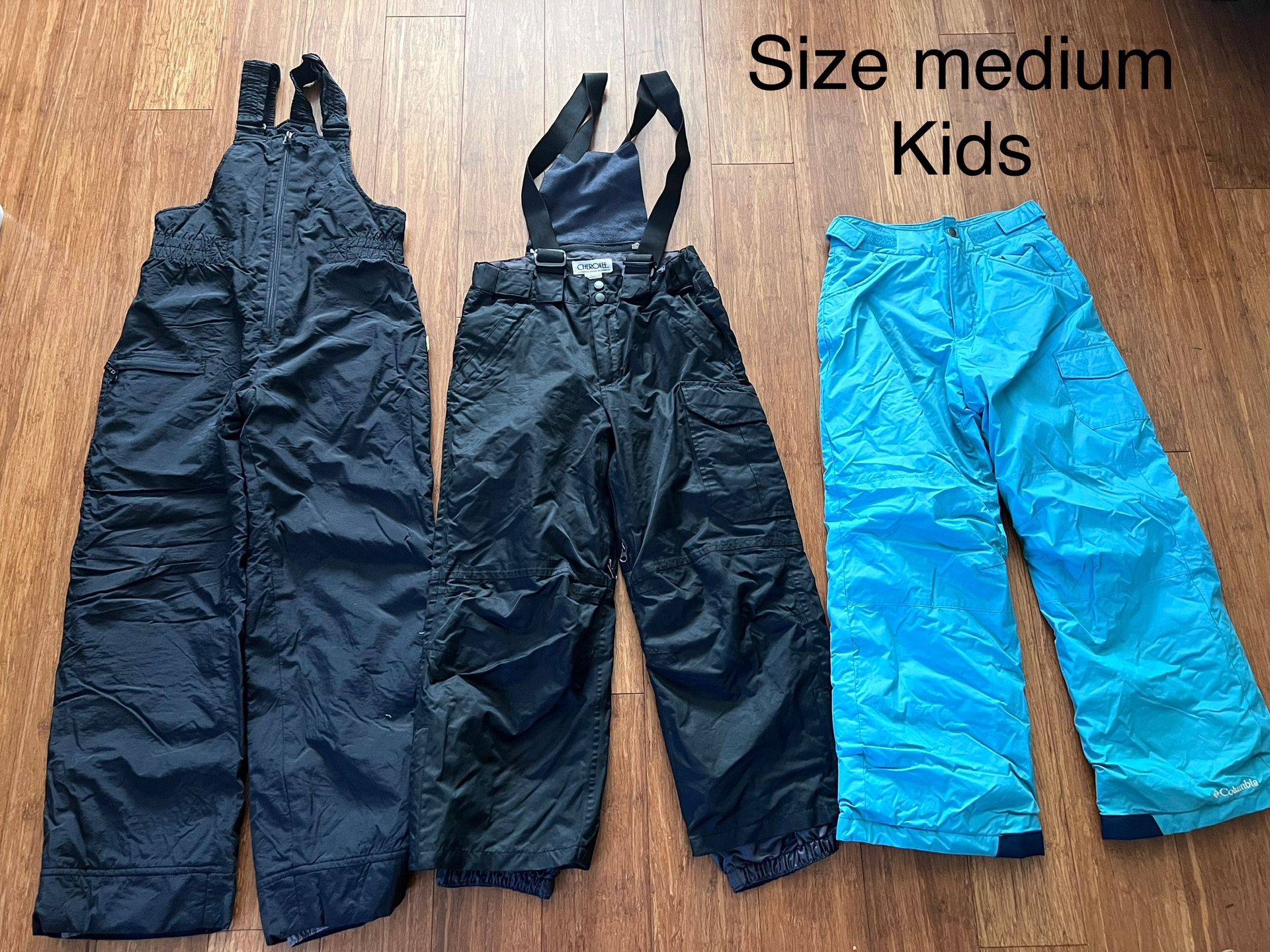 Kids Snow Bibs Size Medium 