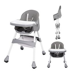 Trona para bebé, trona convertible 6 en 1 para bebés y niños pequeños, trona para comer para niños pequeños con bandeja doble extraíble, reposapiés aj